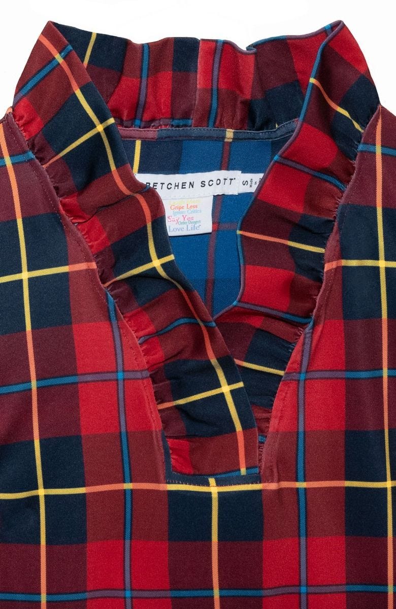Gretchen Scott Ruffneck 3/4 sleeve Top