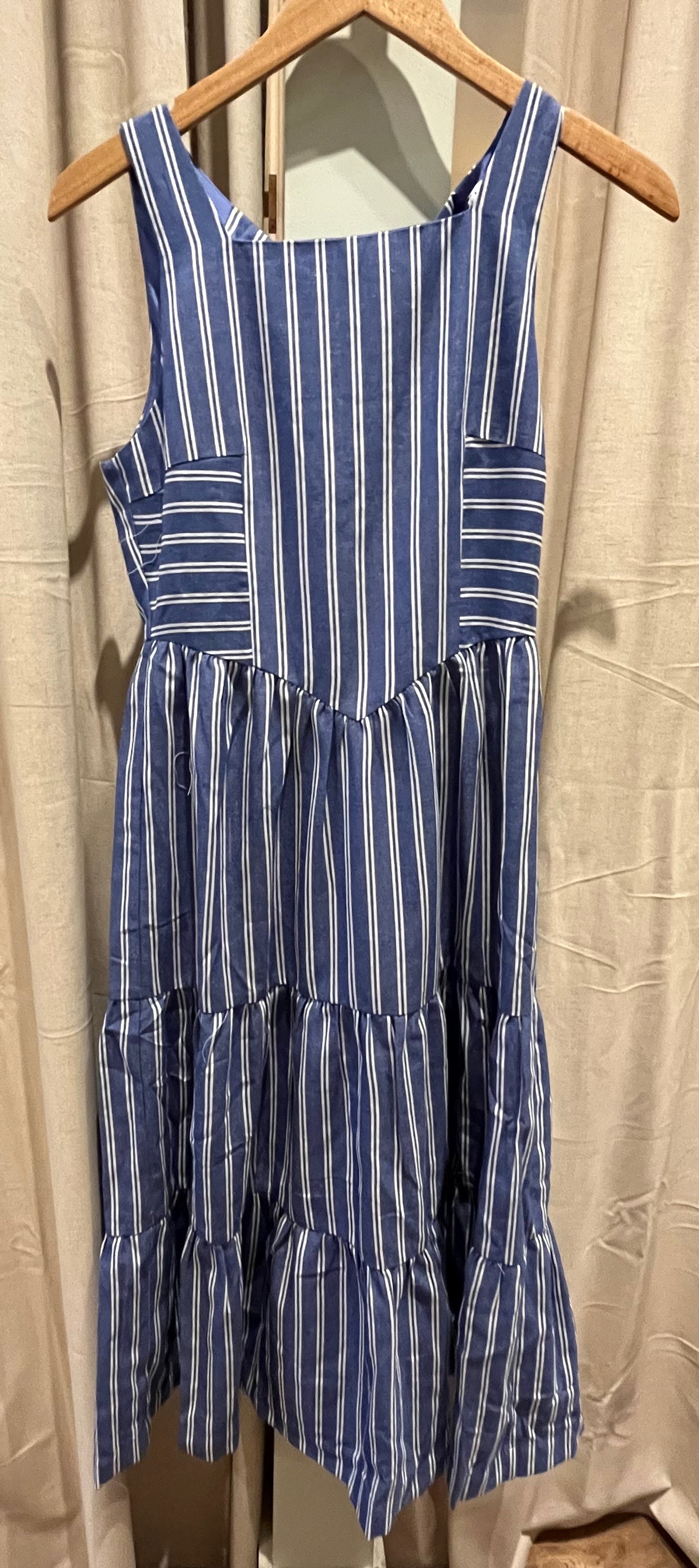THML Halter Striped Tiered Maxi Dress