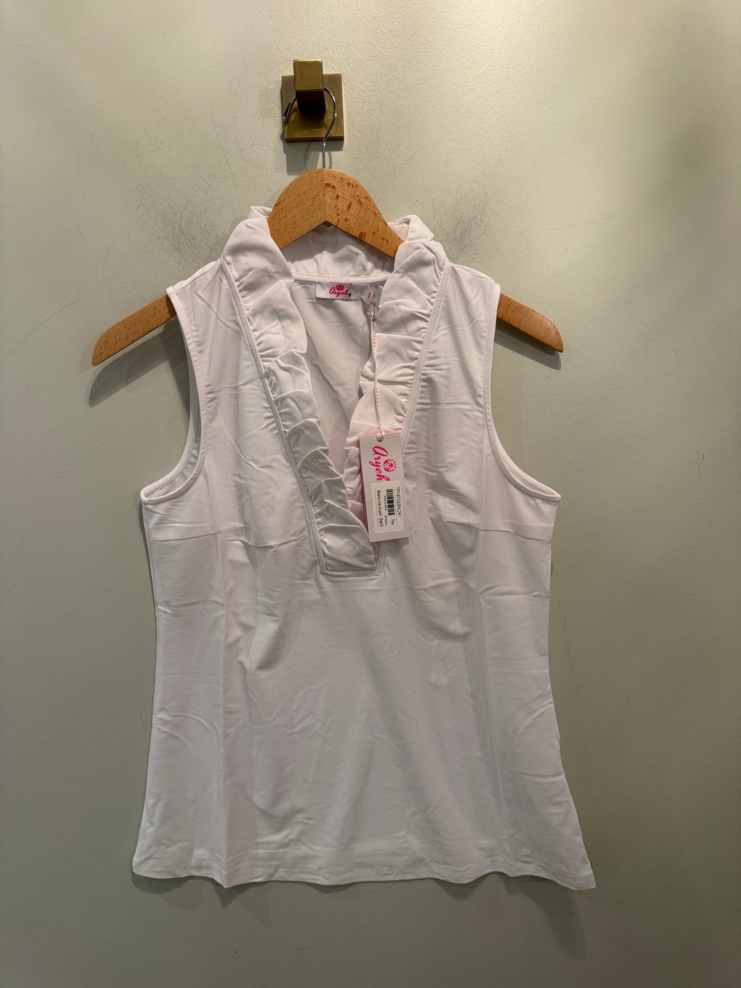 Aryeh Evelyn Ruffle Neck Sleeveless Top