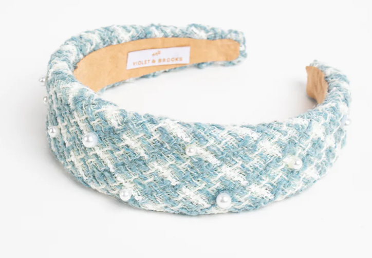 Violet & Brooks Tweed Pearl Headband