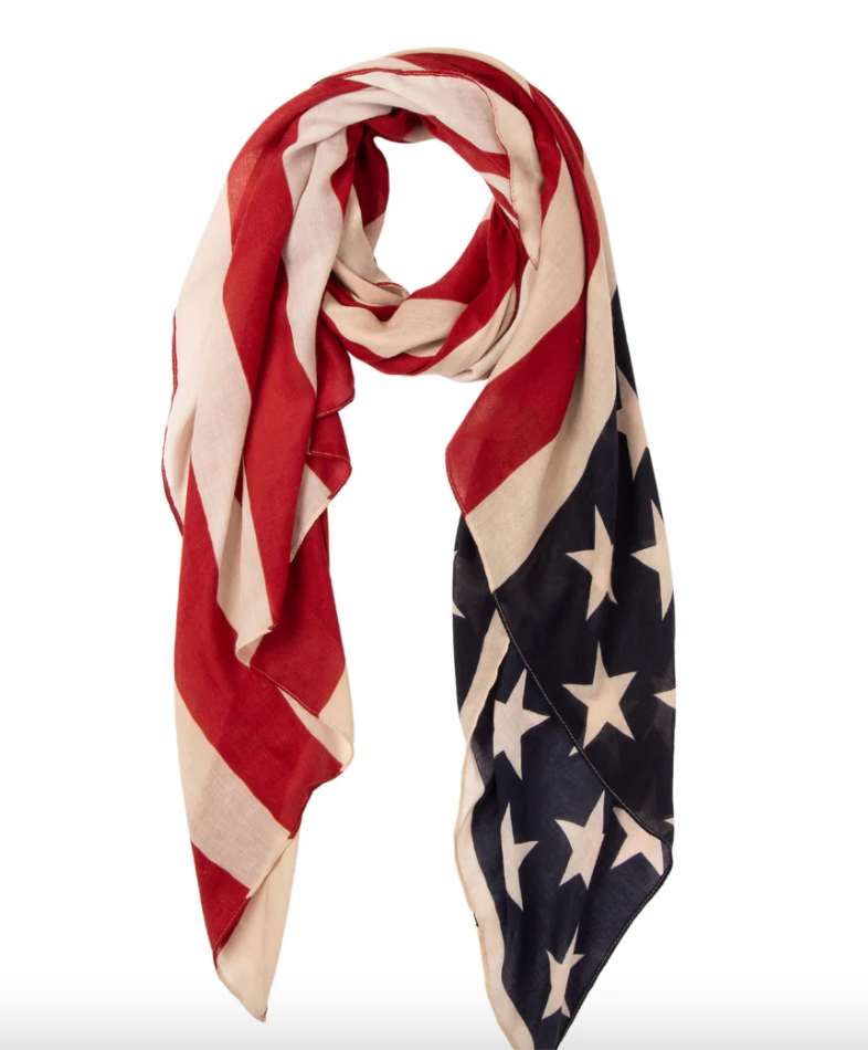 San Diego Hat Womens Woven American Flag Scarf