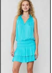 Current Air Smocked Waist Sleeveless Tiered Mini Dress