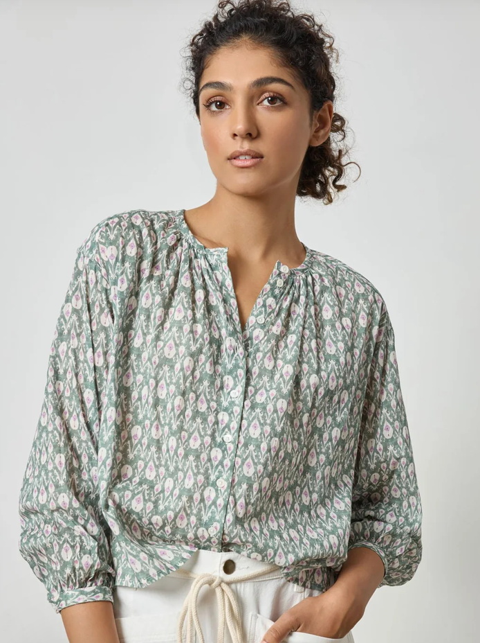 Lilla P LS Shirred Blouse