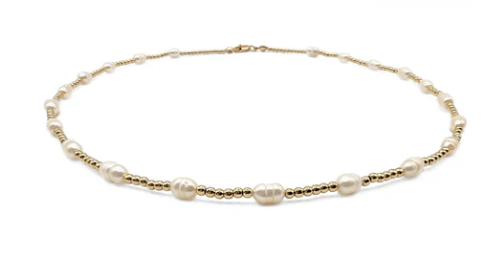 Erin Gray Rice Pearl Patterned Gold Filled Necklace