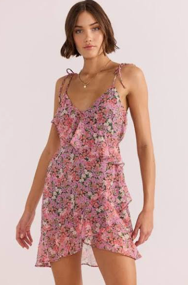 MINKPINK Amelia Ruffle Skinny Strap Mini Dress