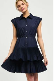 Current Air Button Down Tiered Mini Dress