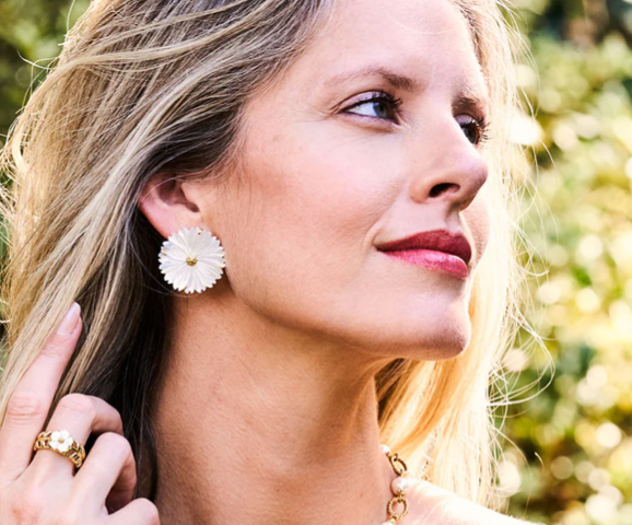 Capucine De Wulf Mermaid Garden Blossom Stud Earrings