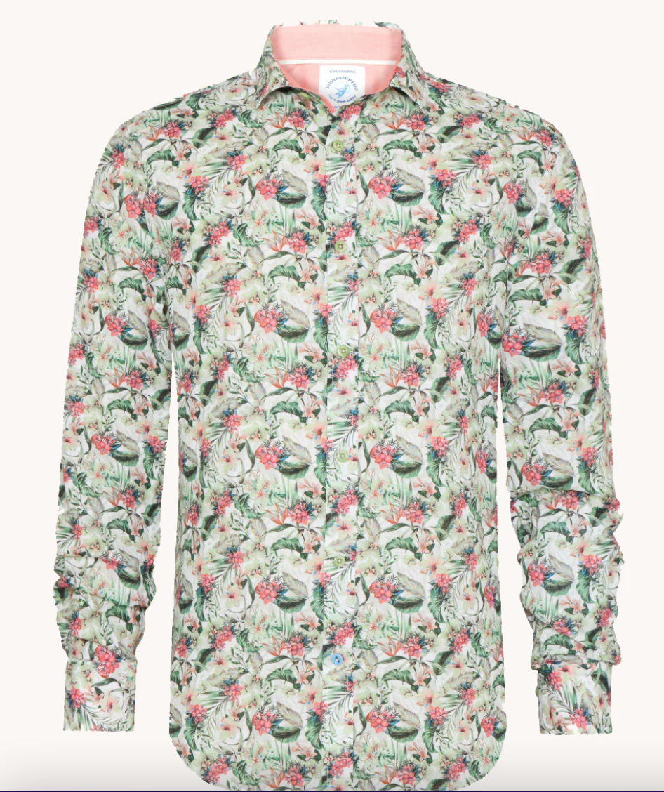 A Fish Named Fred Floral LS Shirt