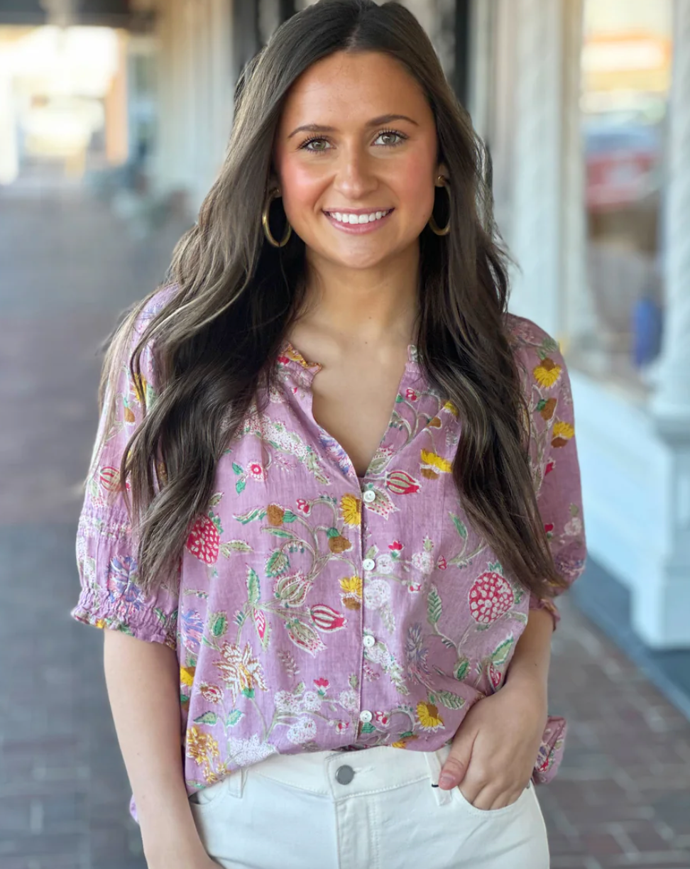 Dylan Lilac Petal SS Blouse