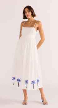 MINKPINK Isadora Embroidered Mid Dress