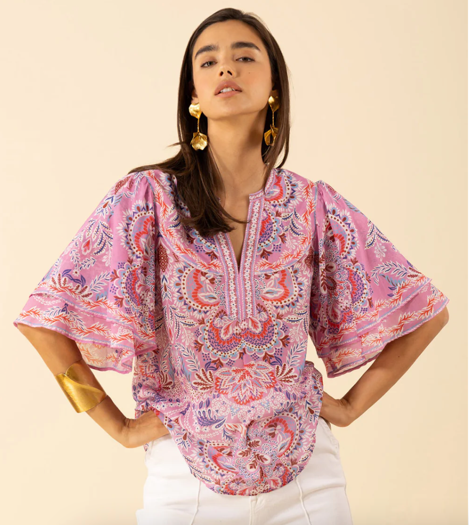 Hale Bob Braelyn SS Voile Top