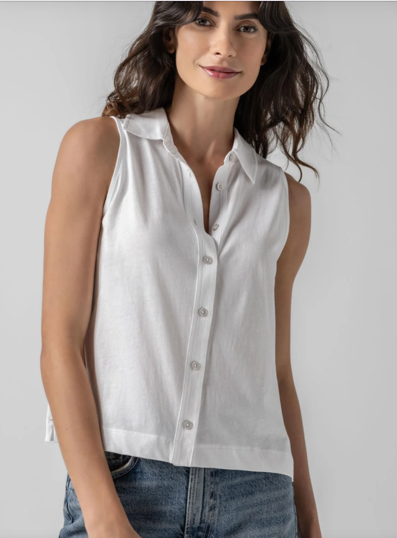 Lilla P Sleeveless Button Down