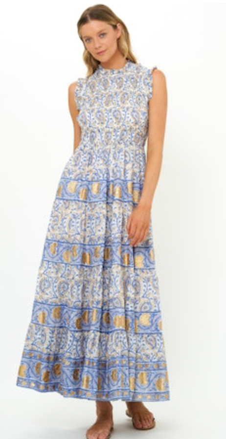 Oliphant Sleeveless Smocked Maxi