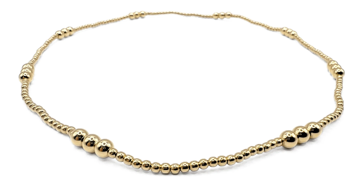 Erin Gray 2mm+4mm Beaded Gold 16" Necklace