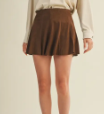 Mustard Seed Side Zipper Flared Skort