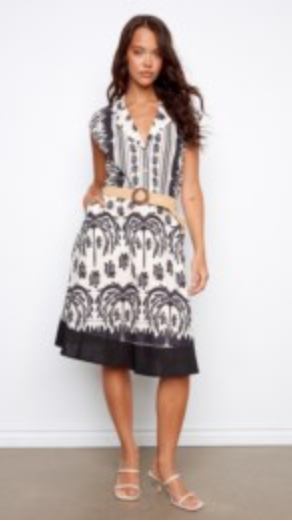 Charlie B Linen Cap Sleeve Dress