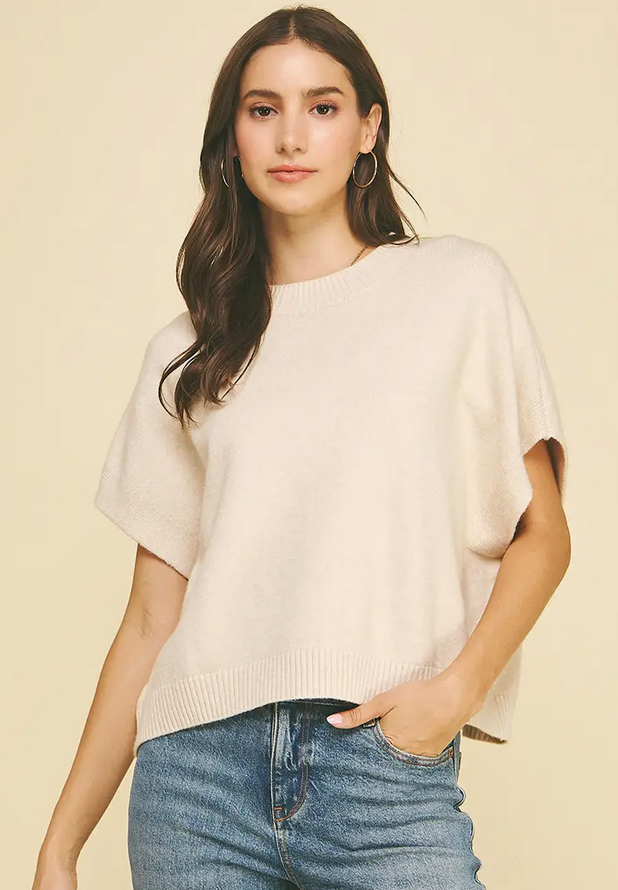 Pinch Dropped Shoulder Sweater Top