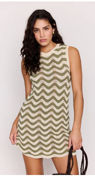 MINKPINK Clio Chevron Crochet Mini Dress