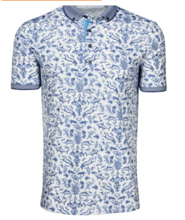 Greyson Coral Curiosities Polo