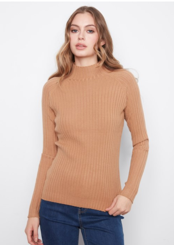 Charlie B Basic Mock Neck Sweater