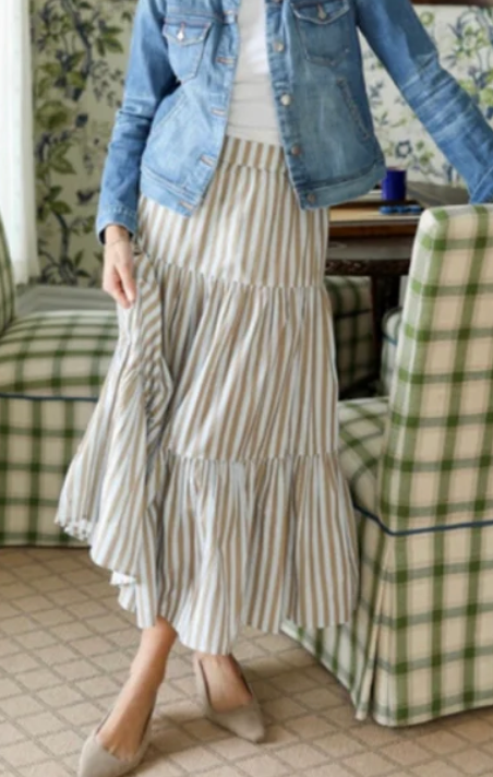 NavyBleu Stripe Skirt