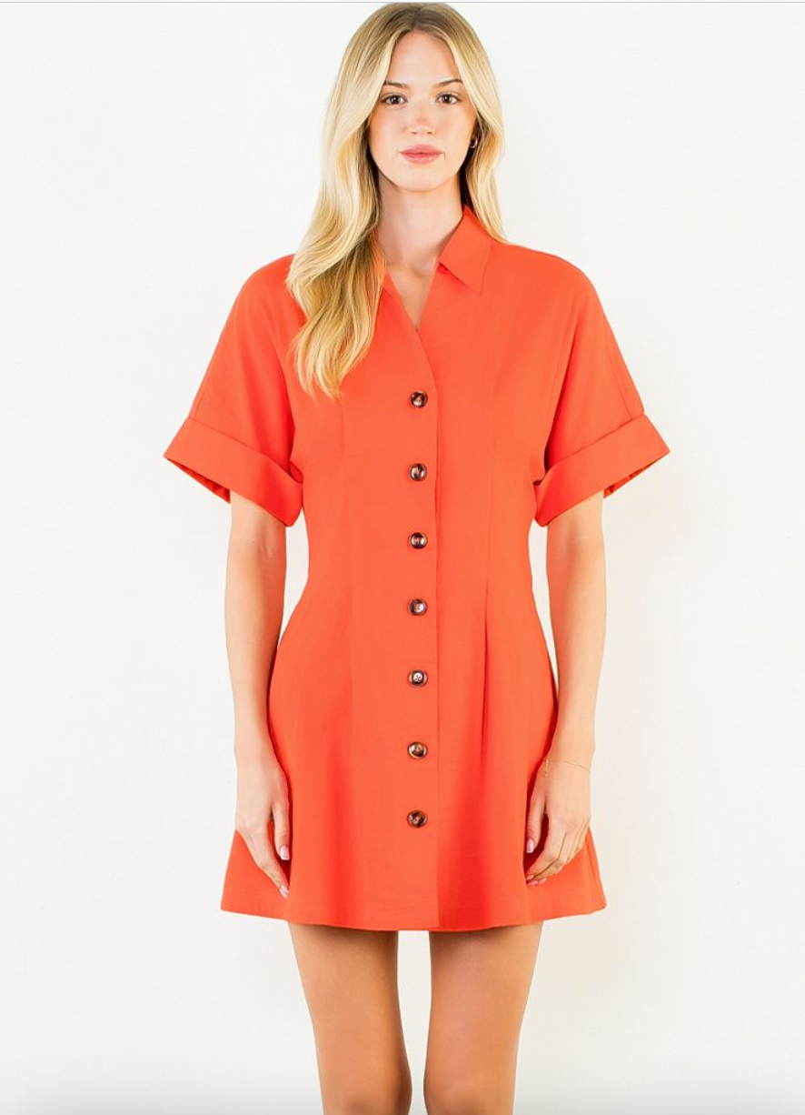 THML Button Down Mini Dress