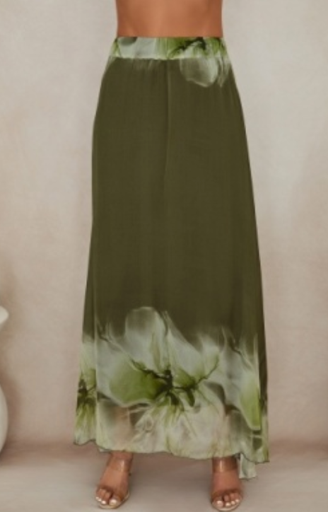 Milio Milano Floral Silk Skirt