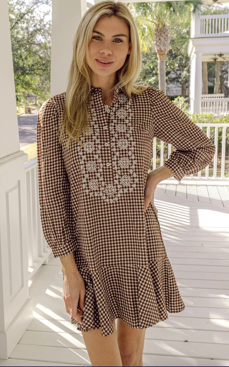 Sail To Sable Ruffle Hem Shirt Dress