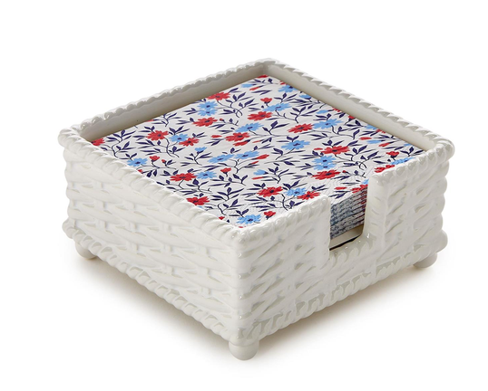 Two's Company Basketweave Napkin Holder