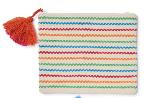 Two's Company Colorful Ric Rac Pouch