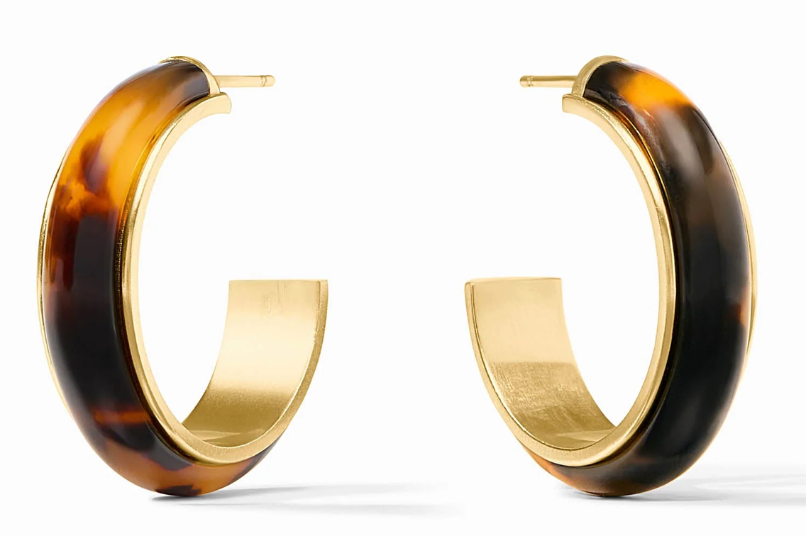 Julie Vos Carnaby Gold & Acrylic Hoop Earrings