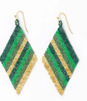 Ink+Alloy Frida Diagonal Stripe Beadded Earrings