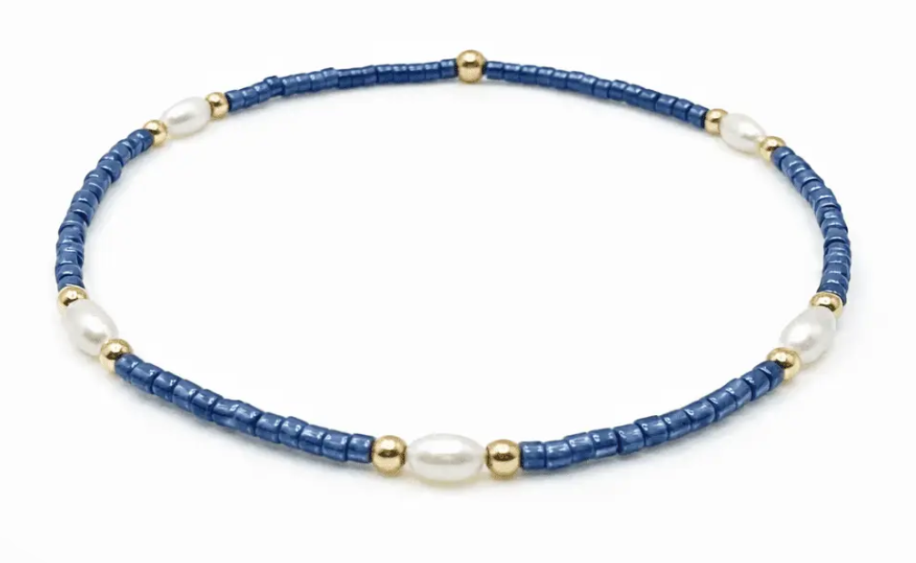 Erin Gray Game Day Bracelet w Rice Pearls