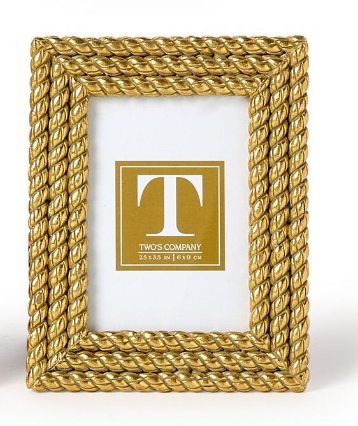Two's Company Gold Rope Mini Frame