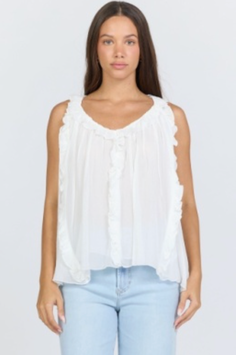 Dear John Renata Slvls Ruffle Top