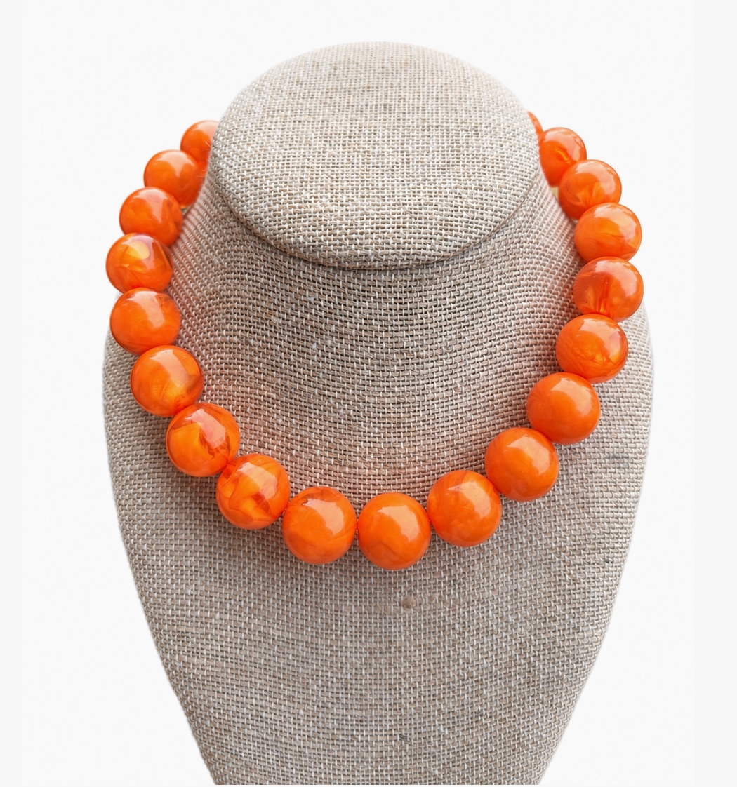 The Katie Kollective Orange Bauble Necklace