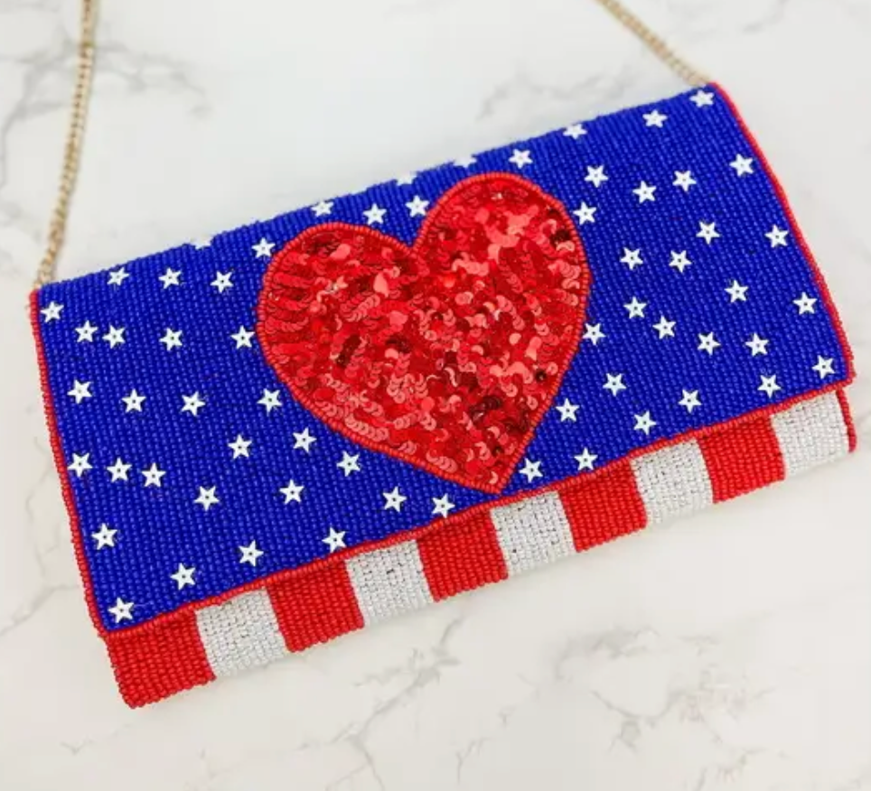 Prep Obsessed Beaded Clutch