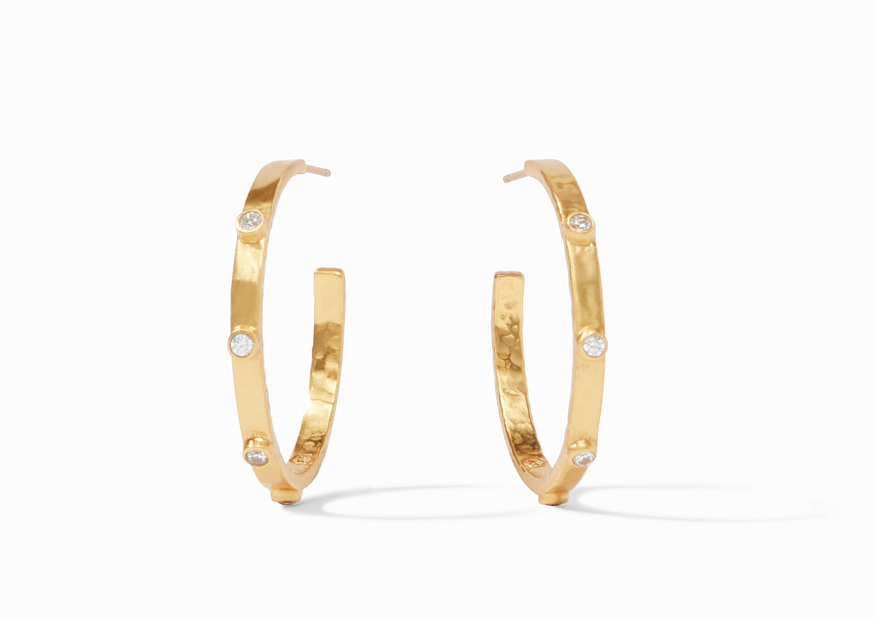 Julie Vos Crescent Stone Hoop