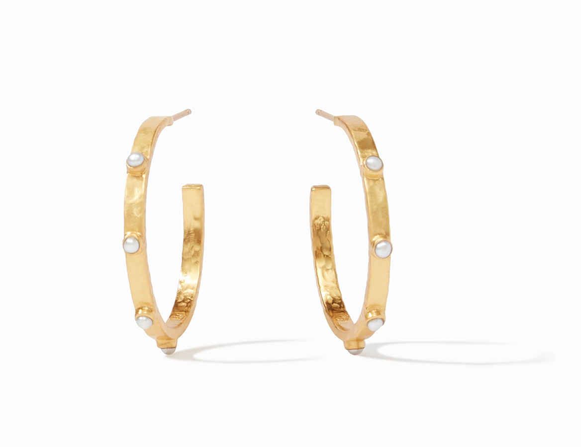 Julie Vos Crescent Stone Hoop