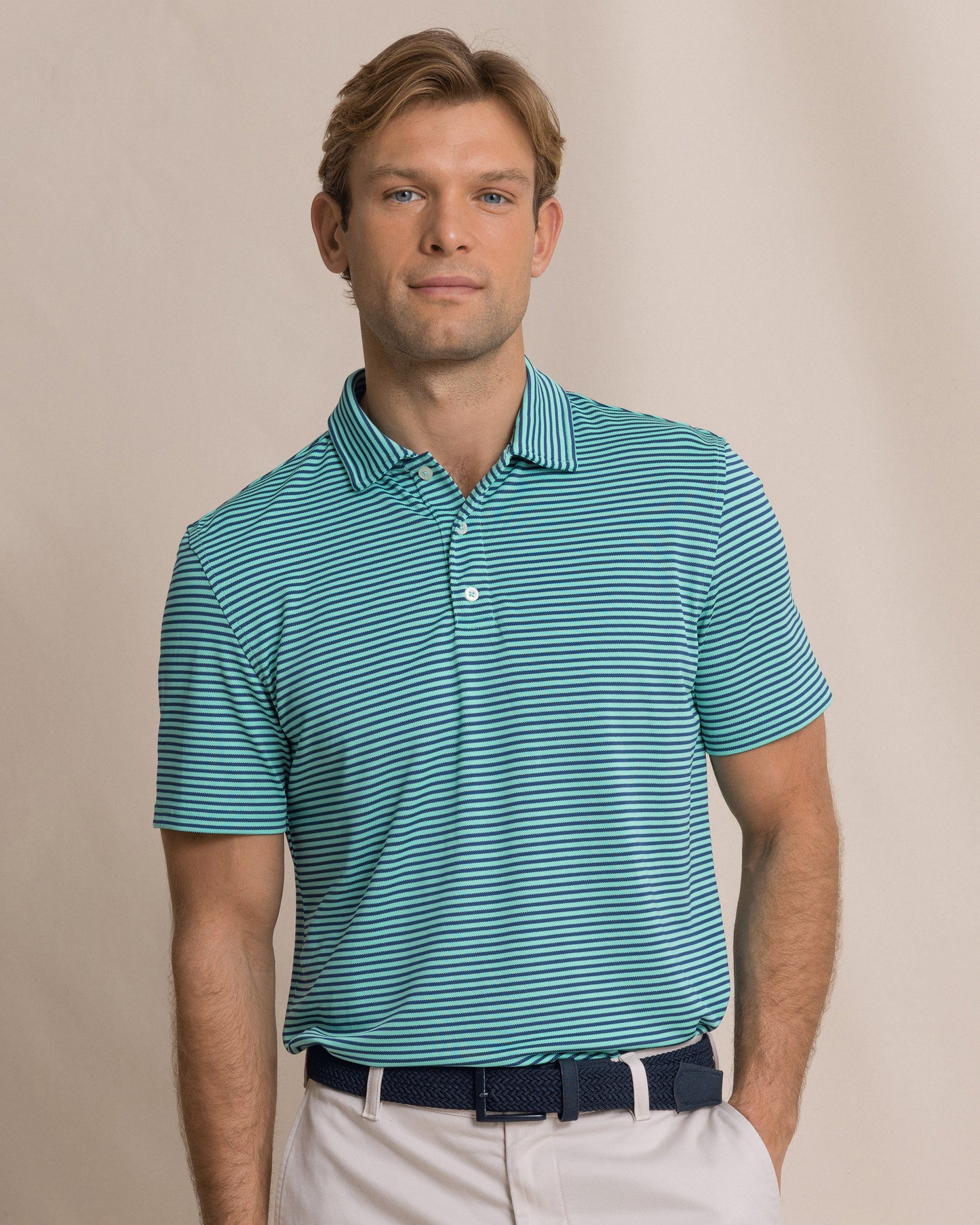 Southern Tide Oceanfront Stripe Pique Polo