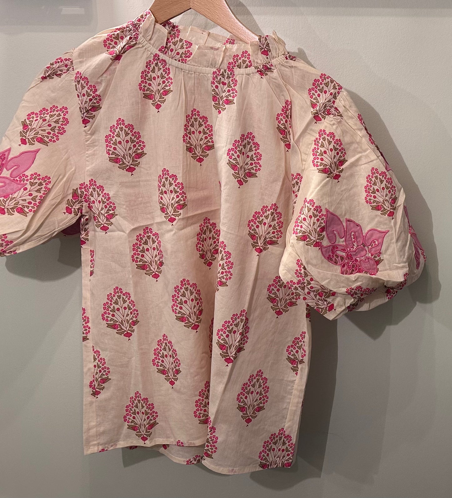 THML Puff Sleeve Flower Print Top