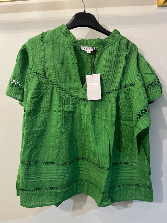 THML Lace Detail Short Sleeve Top