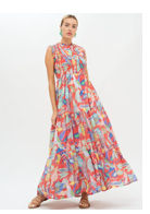 Oliphant Sleeveless Smocked Maxi