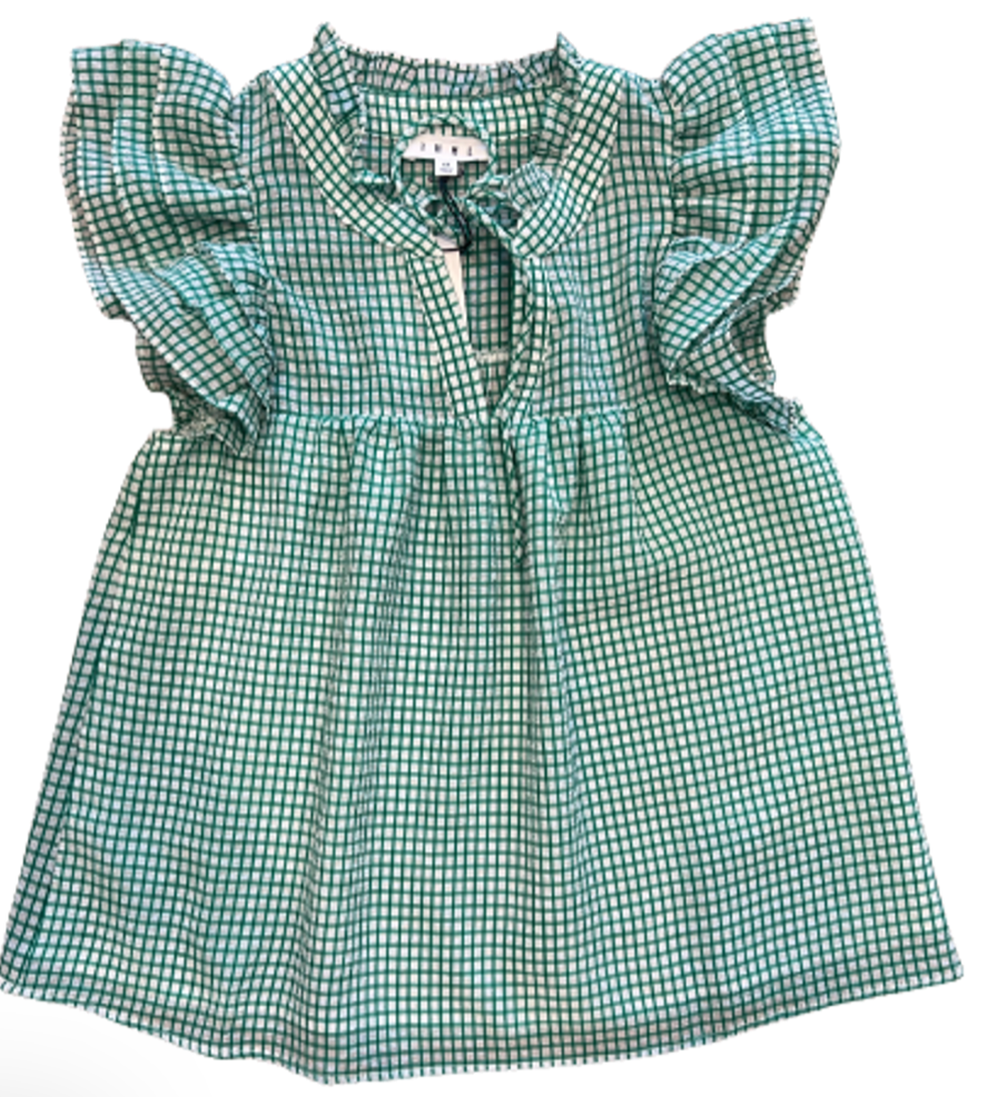 THML Flutter Sleeve Gingham Top