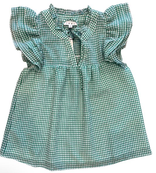 THML Flutter Sleeve Gingham Top