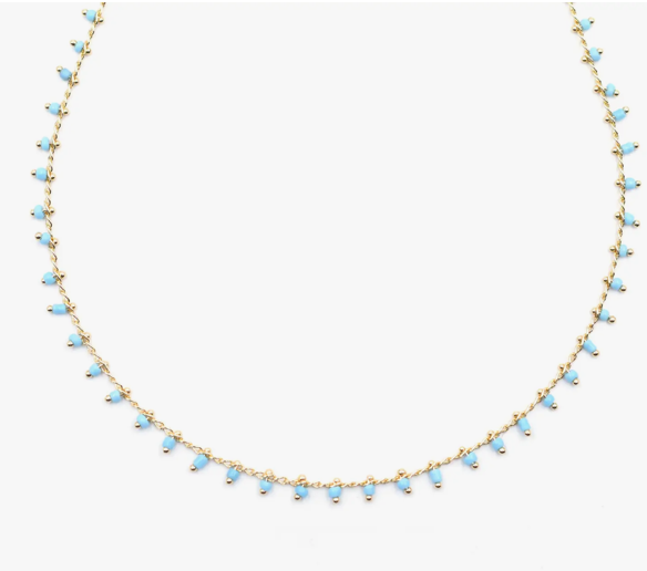Topaz & Pearl Fringe Necklace