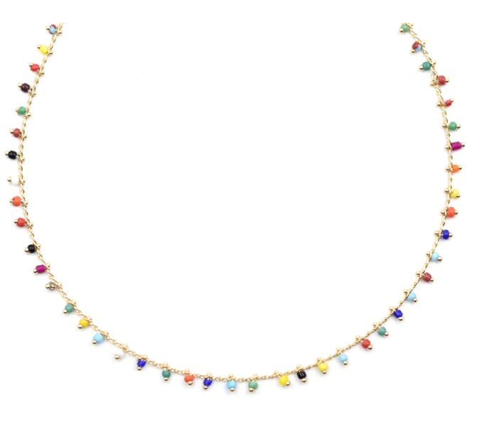 Topaz & Pearl Fringe Necklace