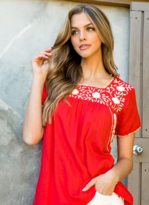 THML Embroidered SS Top