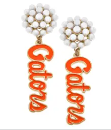 CANVAS Style Pearl Cluster Enamel Drop Earrings