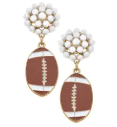 CANVAS Style Pearl Cluster Enamel Drop Earrings